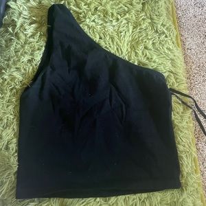 black one shoulder brandy melville tank top